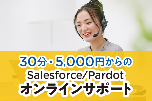 【Webスポットサポート】欲しいときに、30分・5,000円からSalesforce／Pardotのスペシャリストがオンラインでサポート。